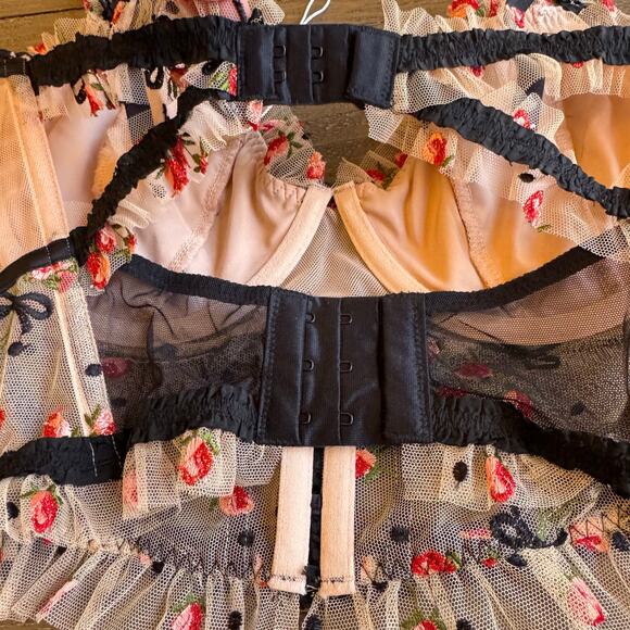 For Love & Lemons Lace Bow Corset Top NWT 32DD Coquette Renaissance Bustier Sexy - Picture 15 of 15